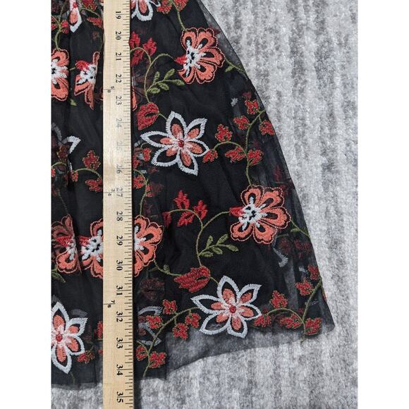 BCBGeneration One Shoulder Mini Dress Women Size 8 Multi Floral Embroidered Mesh - Picture 13 of 13